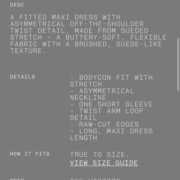 KHY DROP 004 Black Suede Stretch Twist Maxi Dress Size Medium - Picture 16 of 16